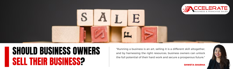 Promotional banner asking "SHOULD BUSINESS OWNERS SELL THEIR BUSINESS?"
